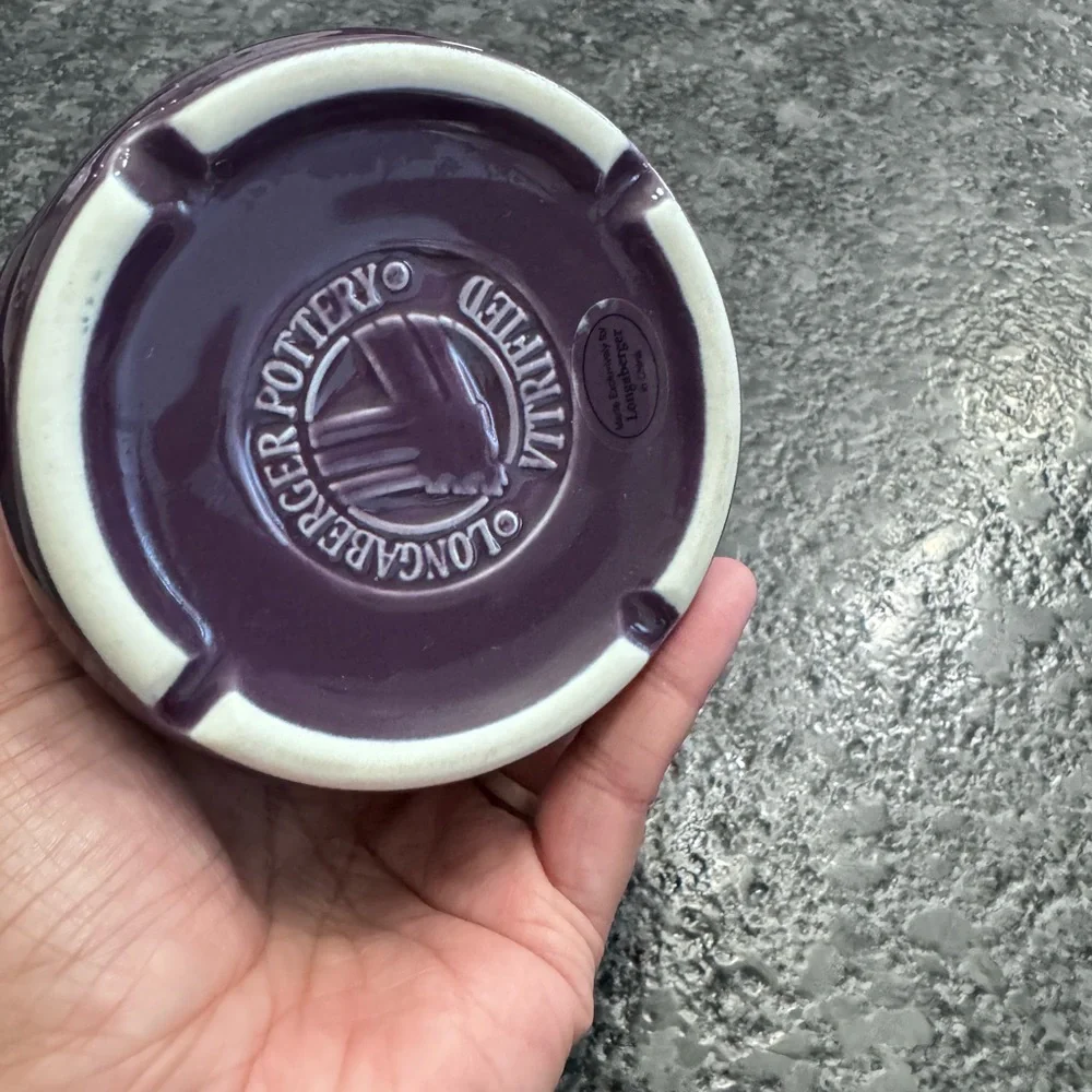 Longaberger small canister bowl eggplant - Picture 5 of 7